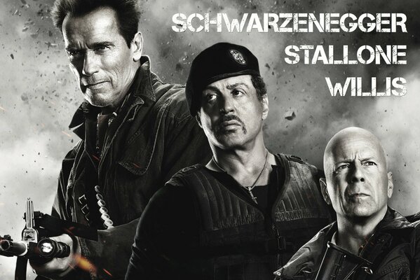 Poster with the main characters of the Expendables 2