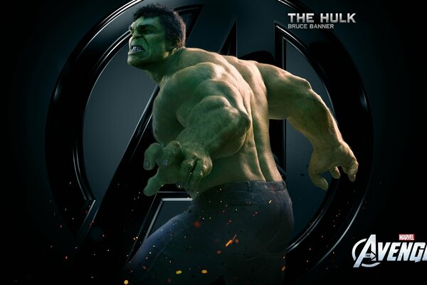 Mächtiger Hulk auf schwarzem Hintergrund