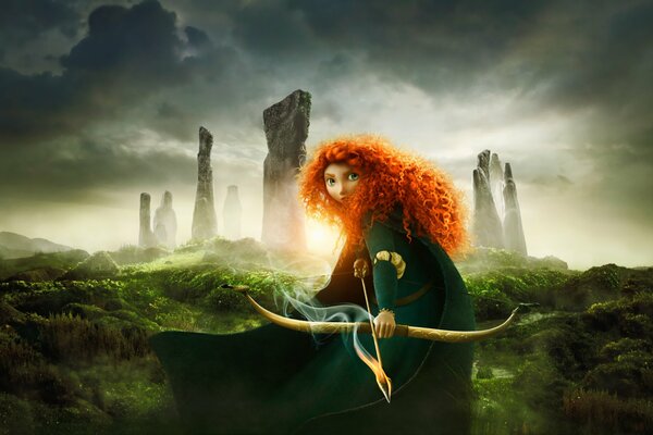 Merida dal cartone animato Braveheart