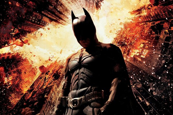 Christian Bale como Batman en la película the Dark Knight Rises 