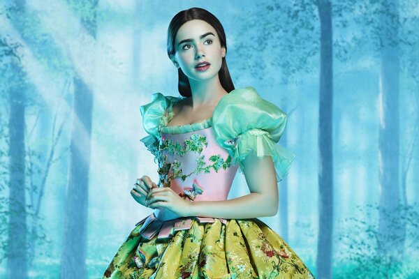 Lily Collins as the princess from the fairy tale Snow White