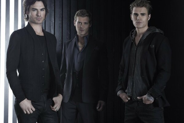 Photos of heroes from the series Vampire Diaries .