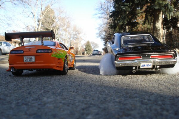 Carrera de coches increíblemente rápida