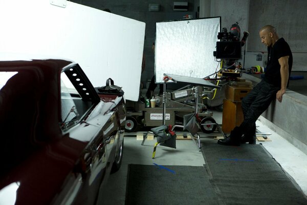 Photo du Vin Diesel du tournage du film Fast and Furious 6 .