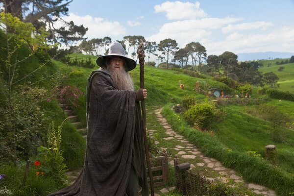 El brujo de la película el Hobbit: un viaje inesperado.