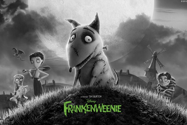 El perro Sparky de los dibujos animados de Frankenweenie