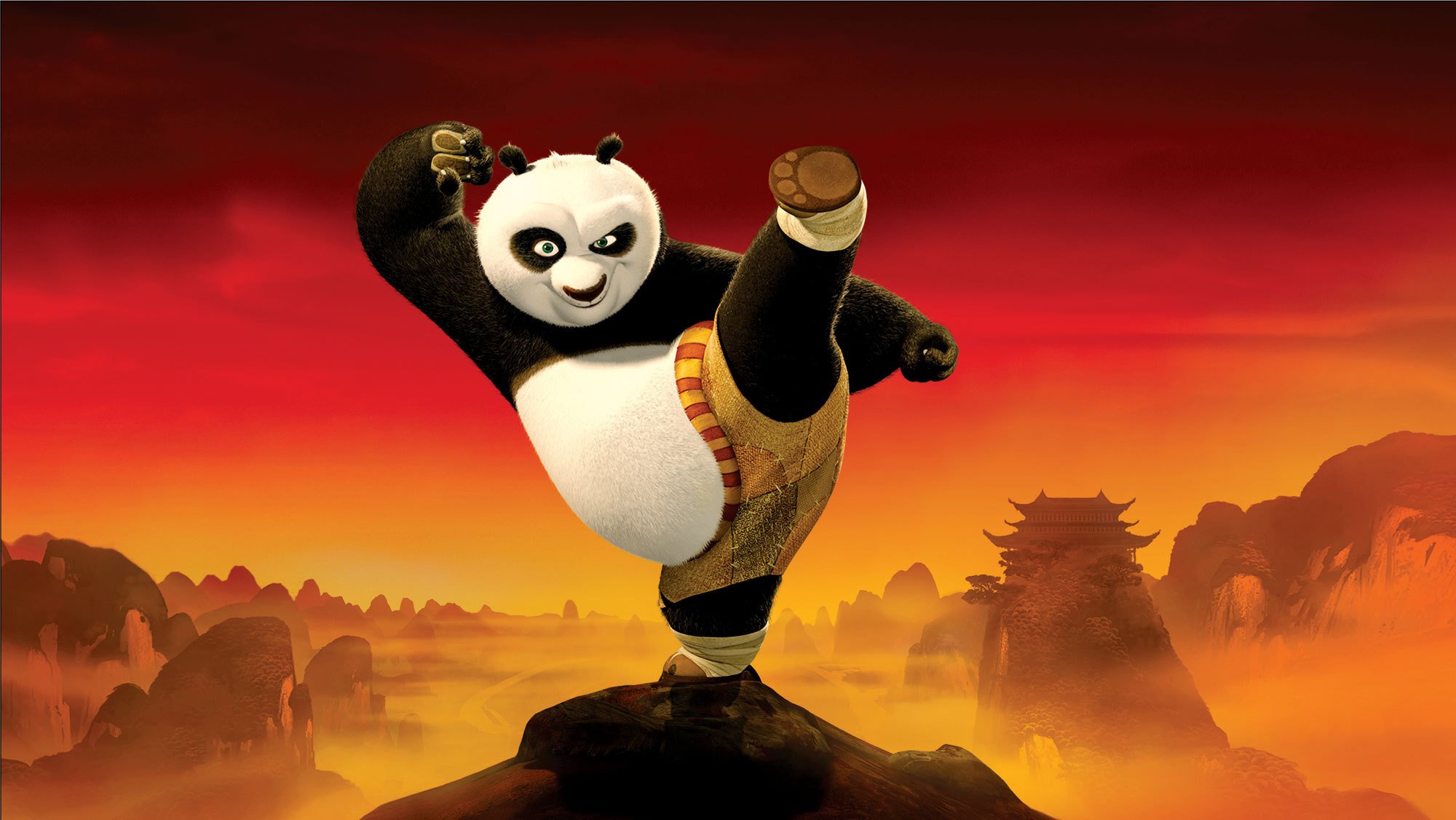 kung fu panda 2 kung fu dibujos animados soporte mirada golpe rojo