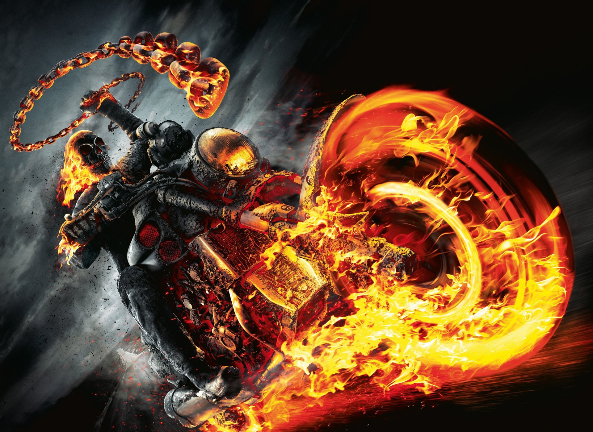 ghost rider ghost rider motocykl ogień czaszka