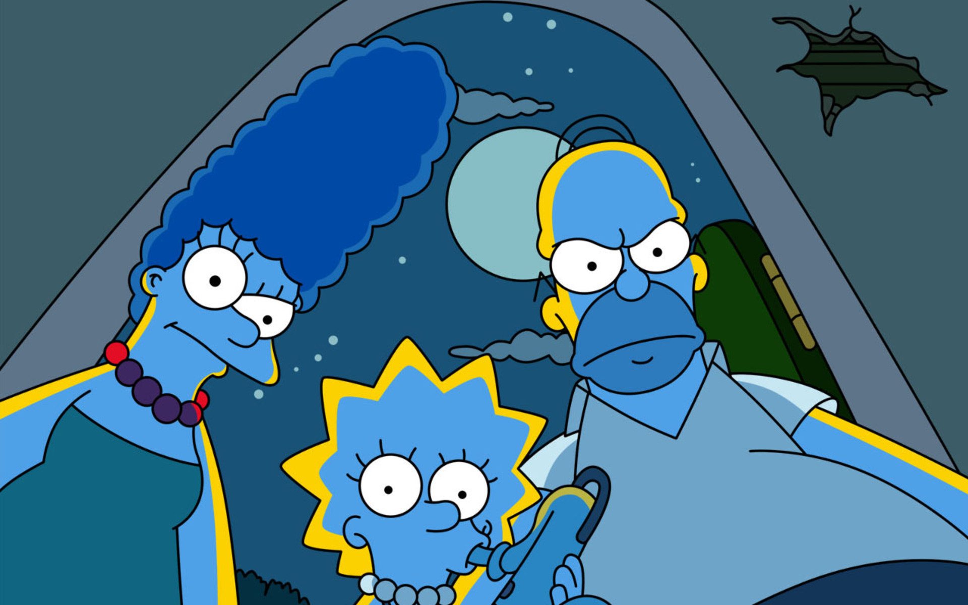 los simpson homero lisa marge noche serie animada