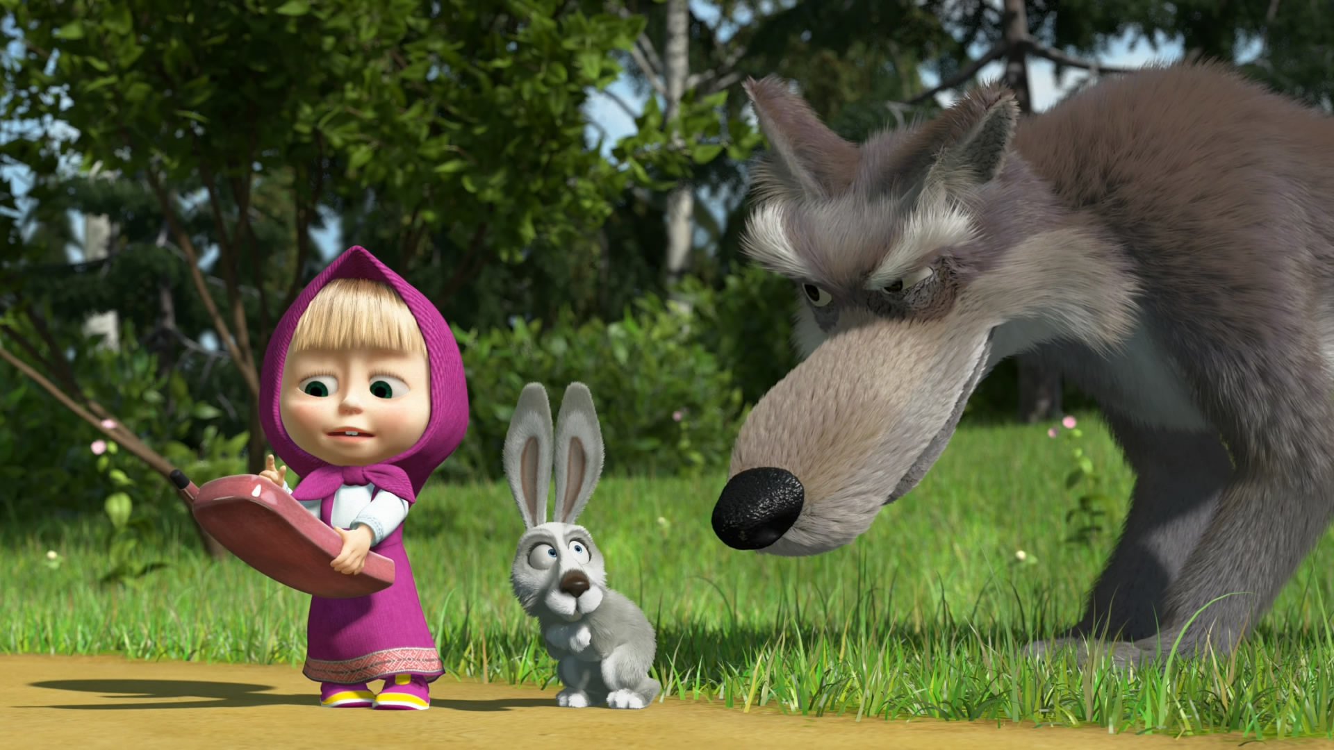 masha and the bear wolf phone hare