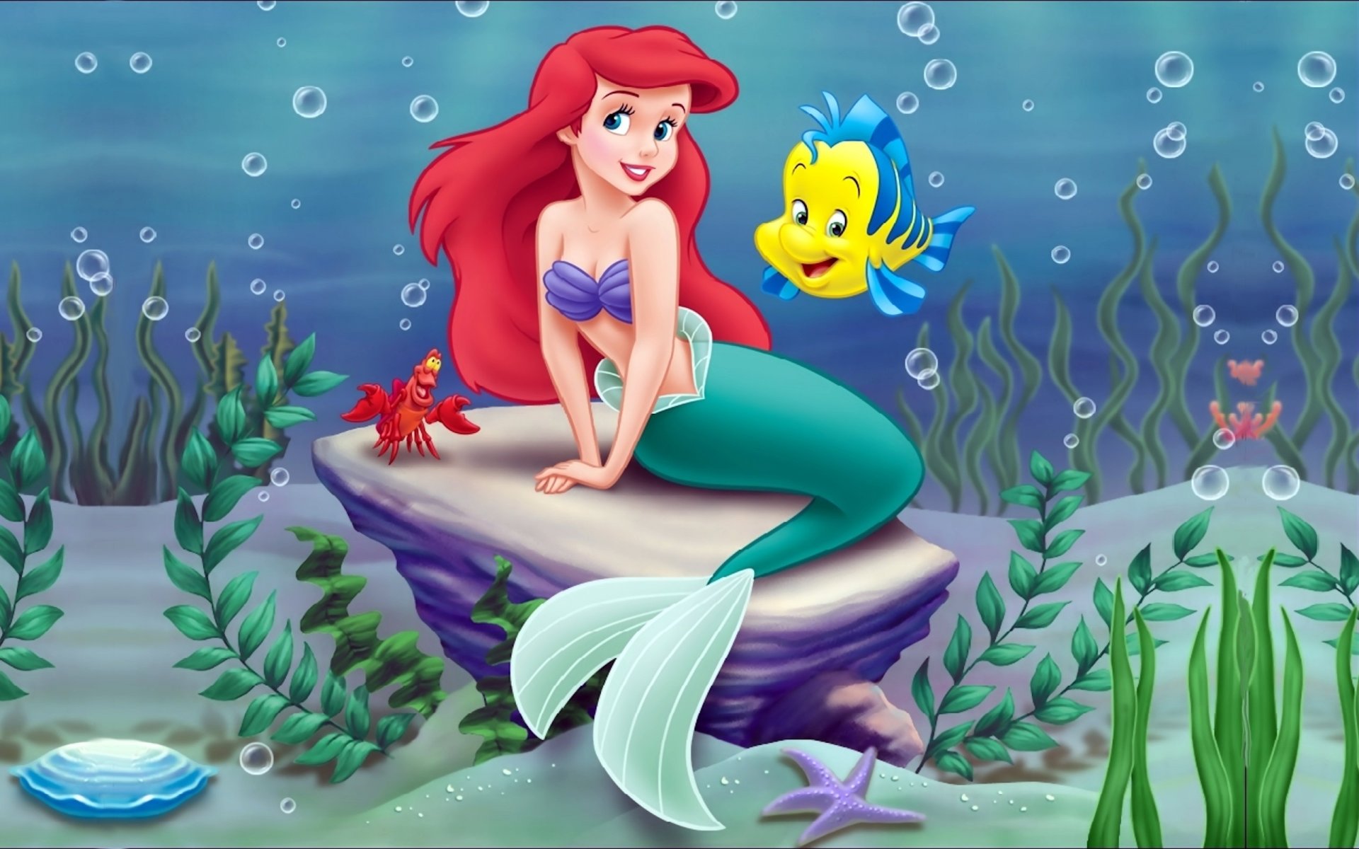 kleine meerjungfrau disney ariel kleine meerjungfrau cartoon meerjungfrau meer mondfisch krabbe algen