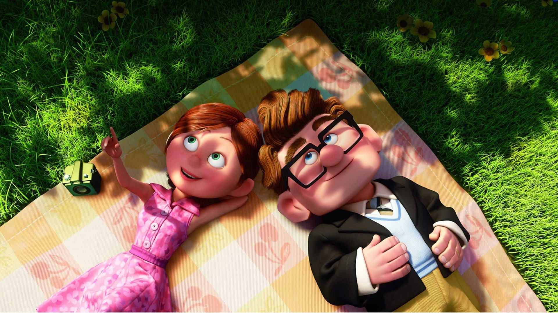 cartoon up up pixar love couple