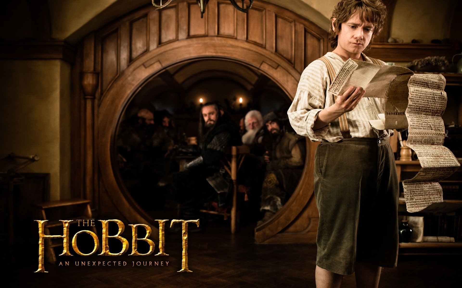 el hobbit un viaje inesperado martin freeman bilbo baggins bilbo beggins adulto medio pergamino puerta