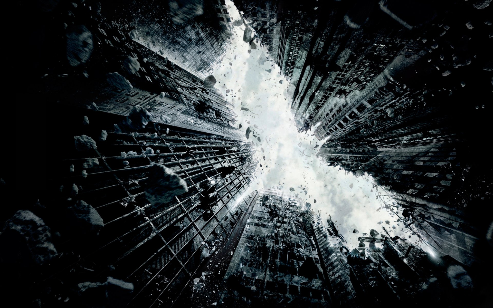 batman darkknightrises town buildings destruction skyscraper sky