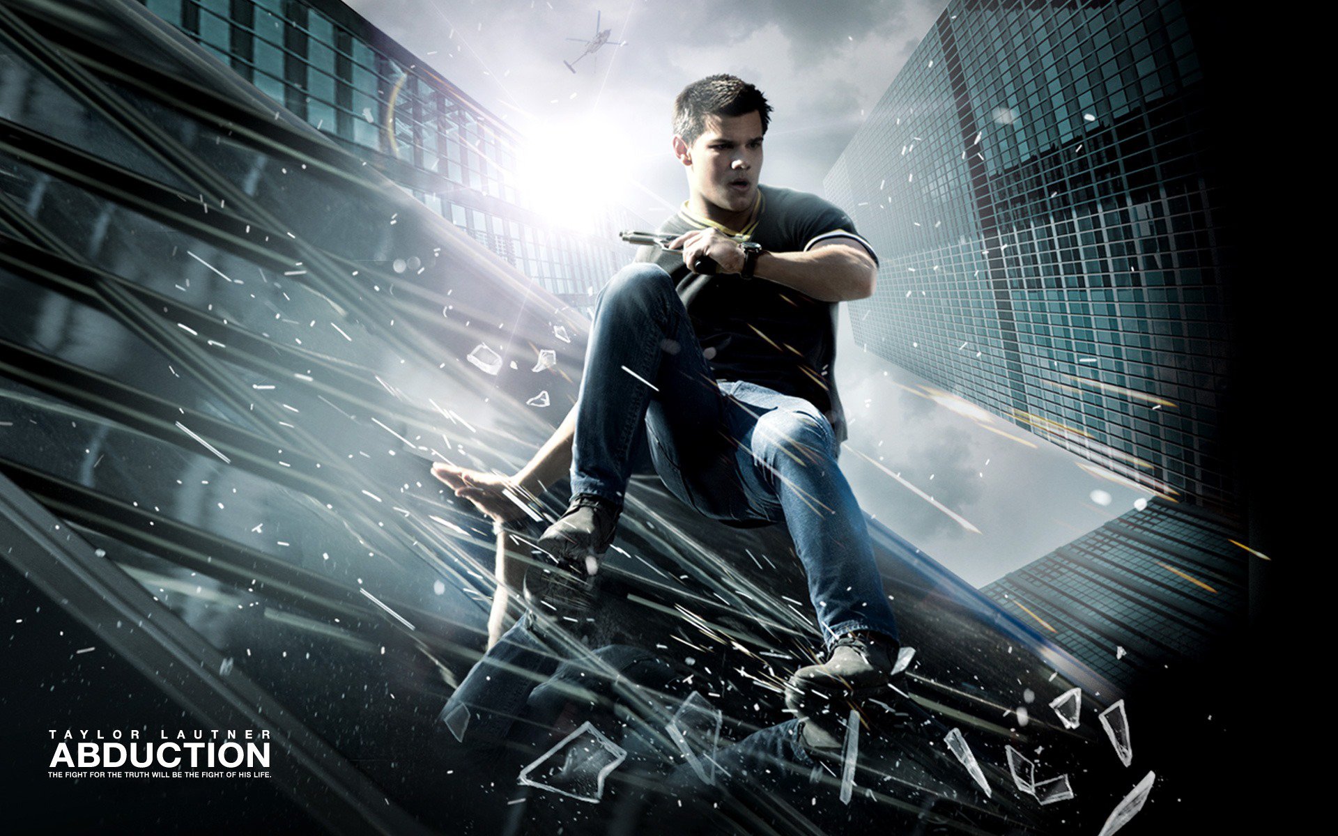 chase taylor lautner roof helicopters glass gun