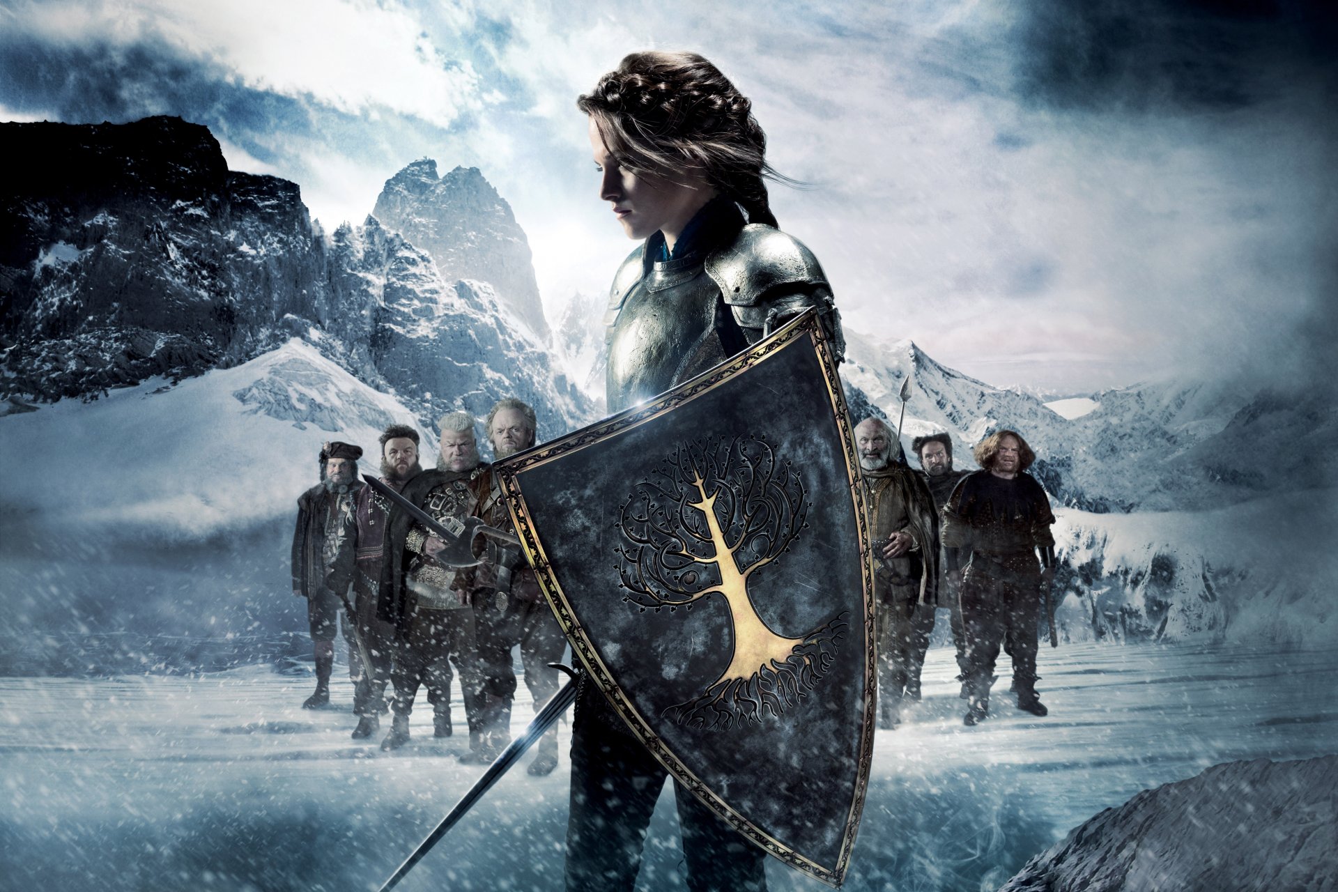 now white and the huntsman kristen stewart gnomes shield tree