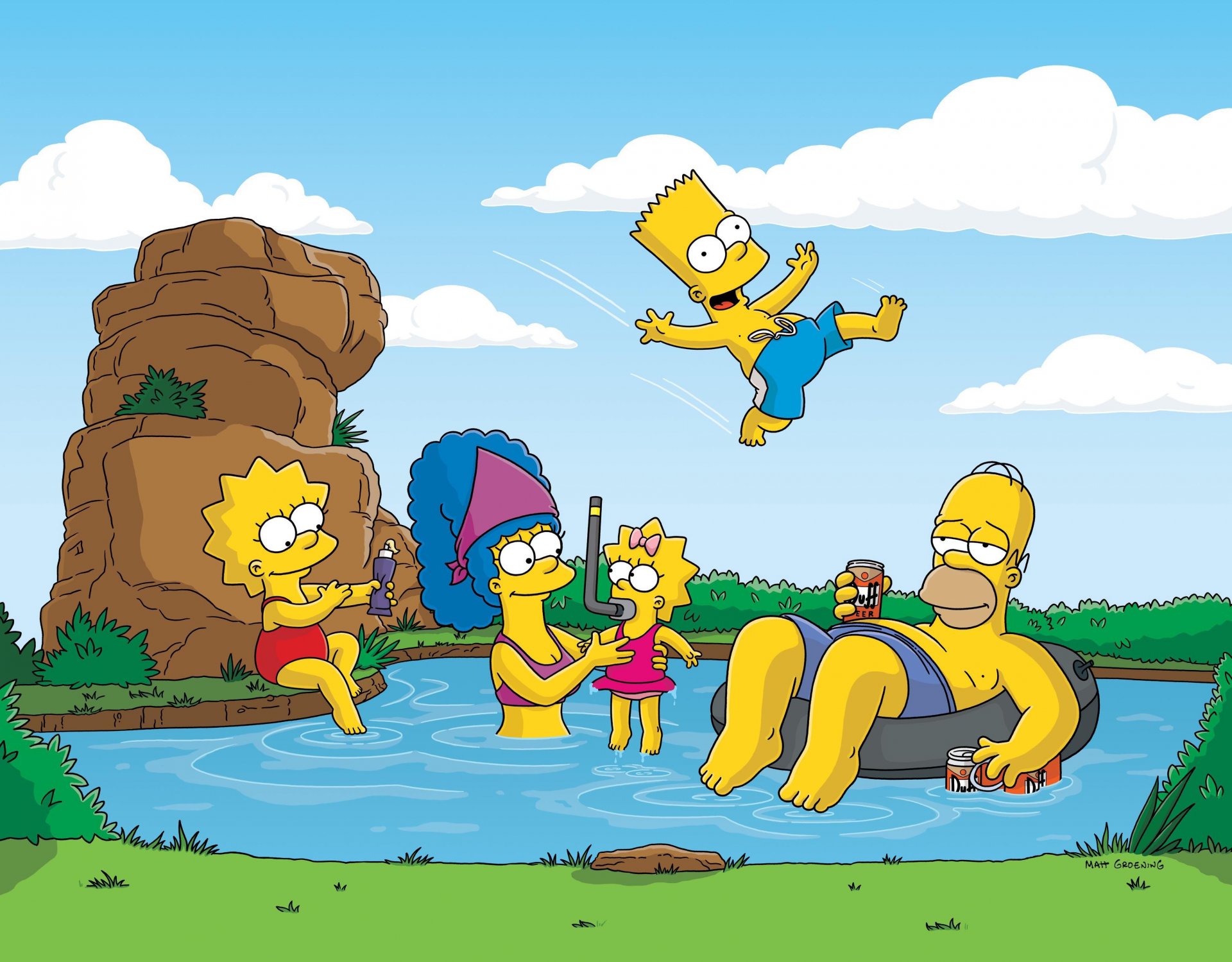 les simpsons homer marge lisa bart maggie loisirs nature