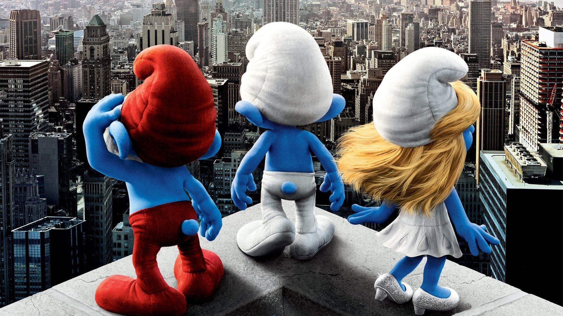 murfs smurfs smurfs new york buildings houses city gnome