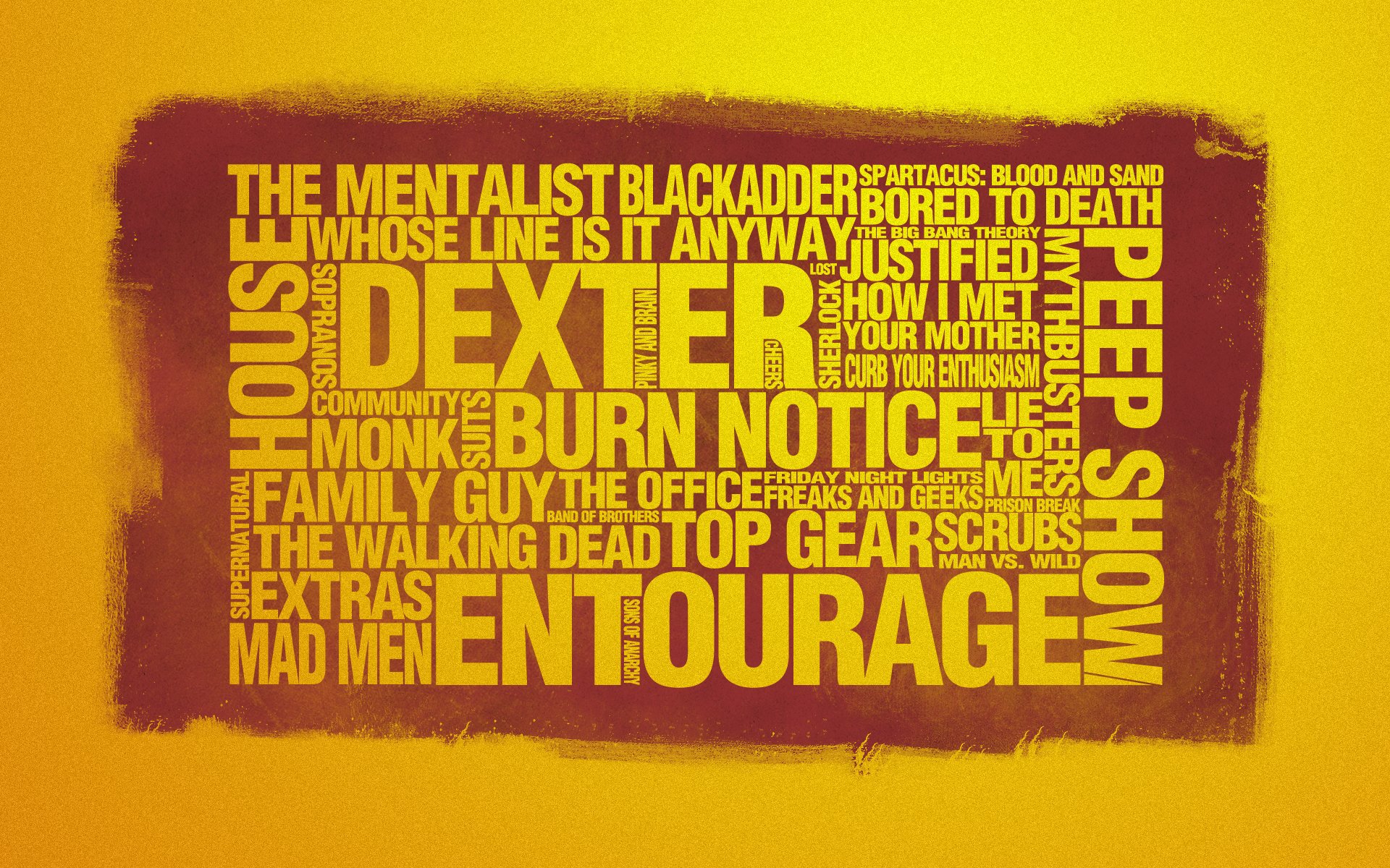 movies TV series words style mentalist blackadder spartacus: blood and sand bored to death whose line is it anyway the big bang theory grounded lost how I met your mom curb your enthusiasm dextercommunity monk burn notice lie