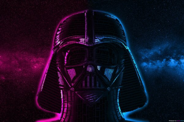 Guerre stellari. Darth Vader sullo sfondo dello spazio