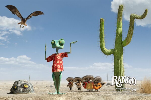 Rango in the desert depicts a cactus