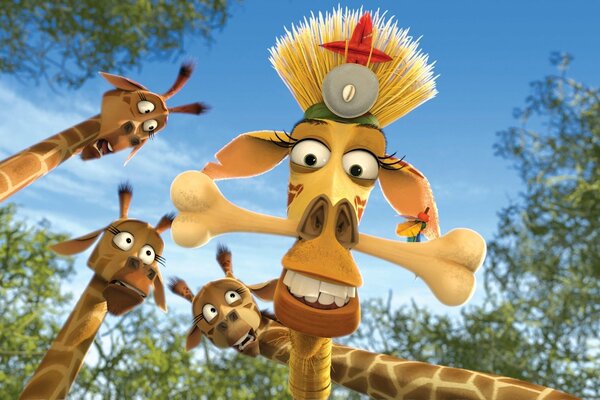 Girafes du dessin animé «Madagascar 2: Échapper à l Afrique»