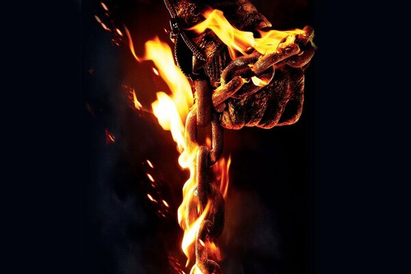 The burning chain of the ghost Rider