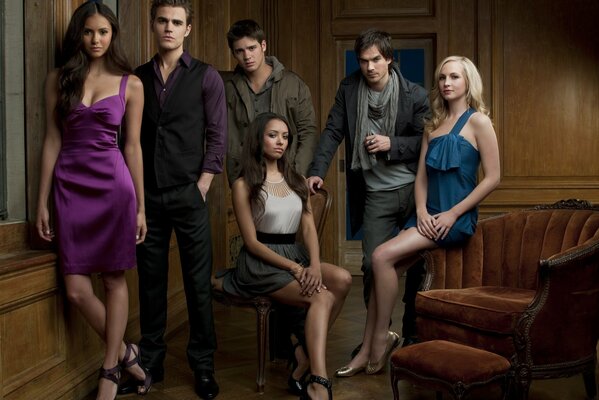 Poster vampire diaries Elena, Stefan, Damon
