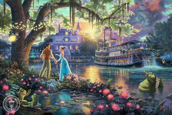 Illustrazione Disney della fiaba La principessa e la rana