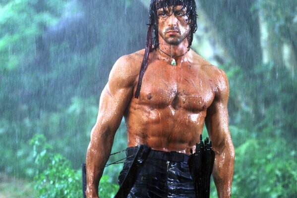 Sylvester Stallone en la película de acción Rambo 