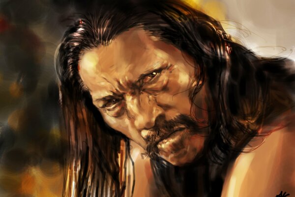 Retrato de Danny Trejo de la película machete