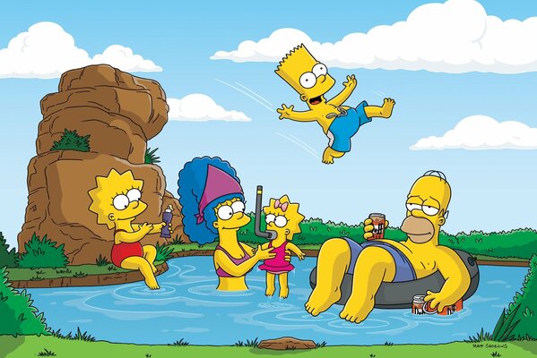 Los Simpson de vacaciones después de una dura semana