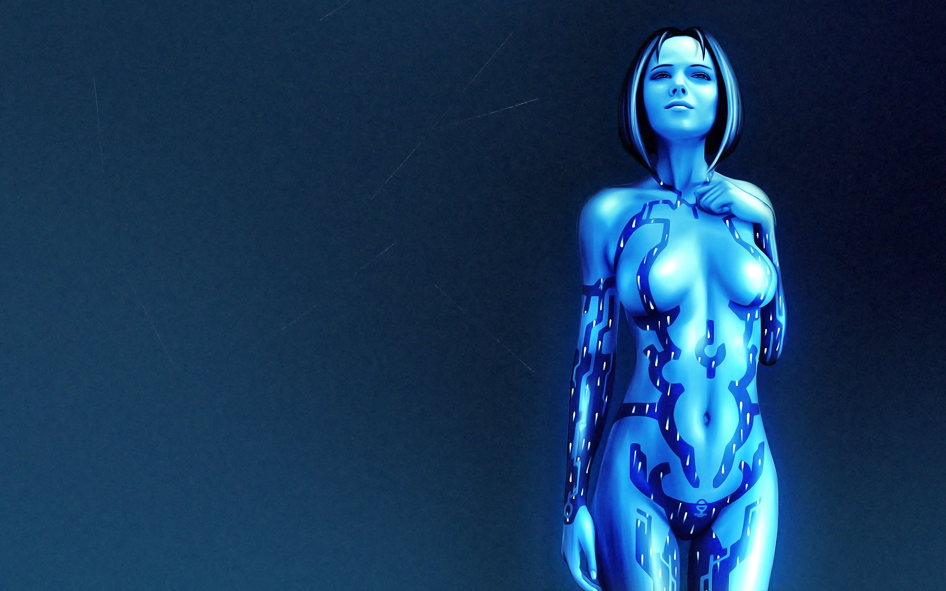 halogène cortana fille hologramme