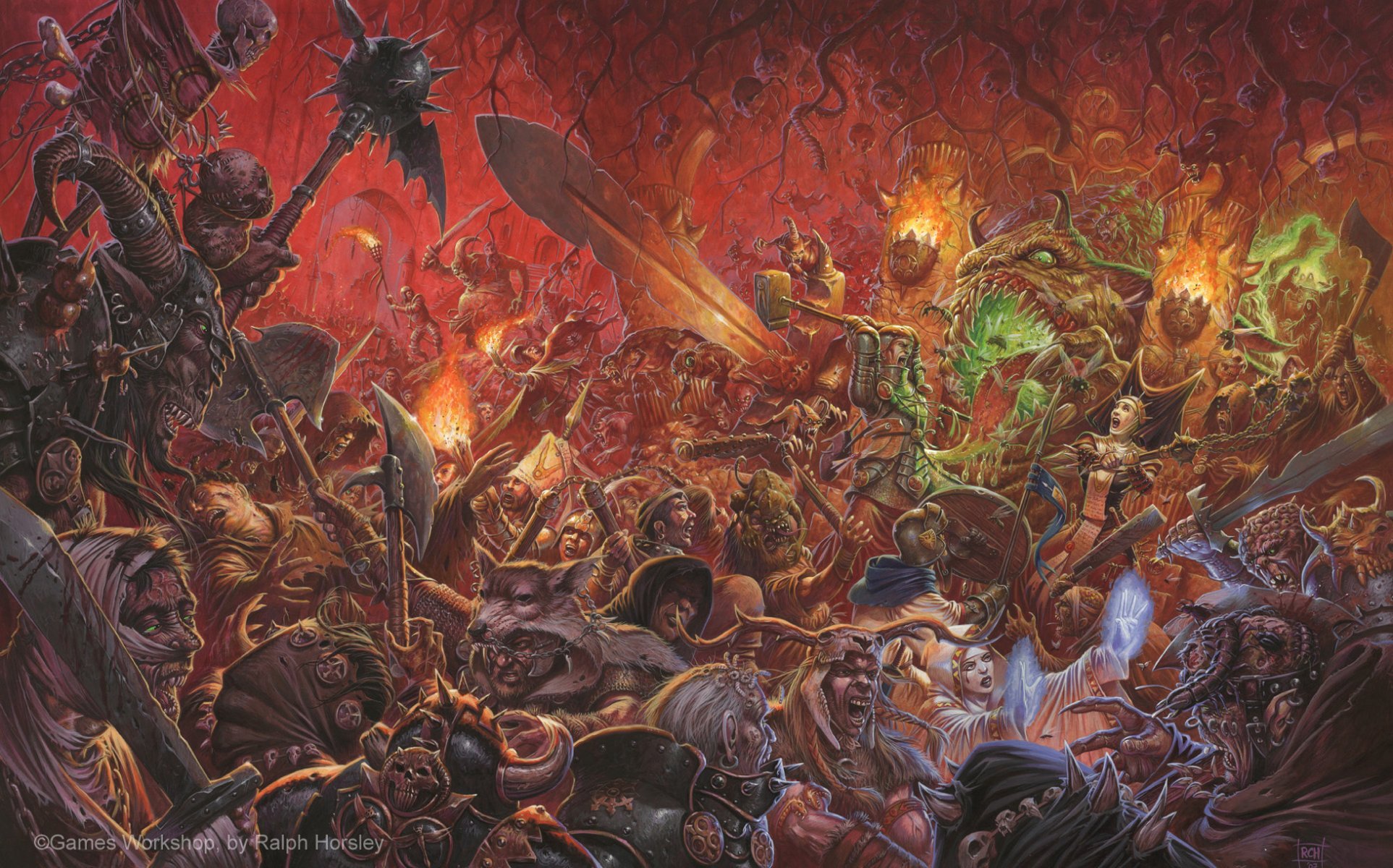 warhammer fantasy schlachten schlacht reich soldaten dämonen ketzer böse geister