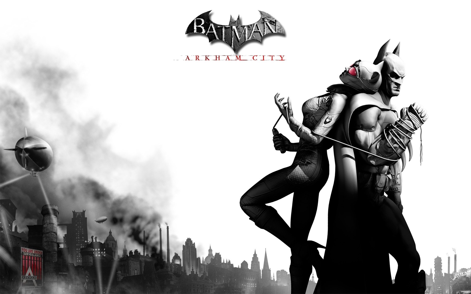 batman arkham city black and white