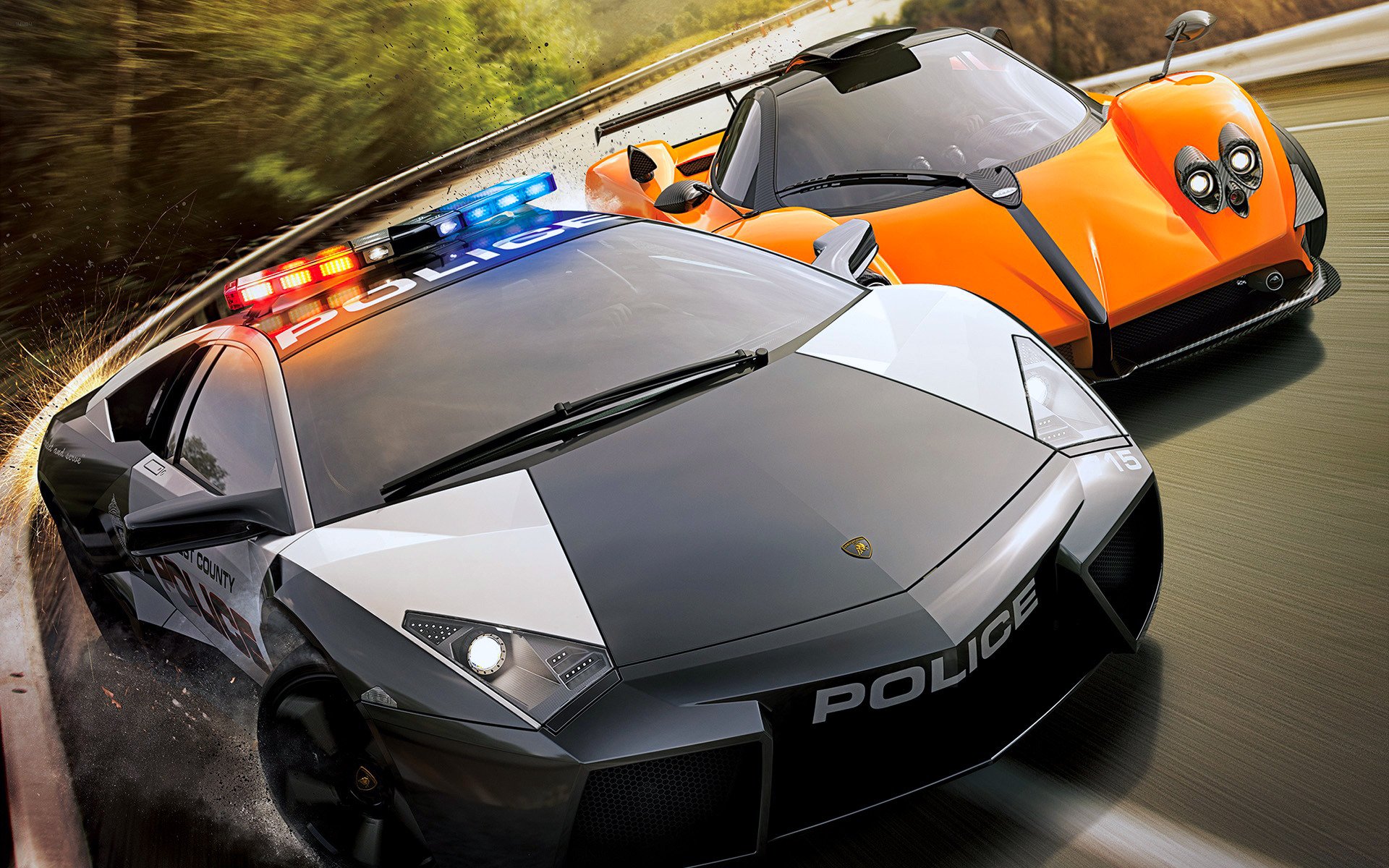 nfs heiße spur durst nach geschwindigkeit rennen cop lamborghini