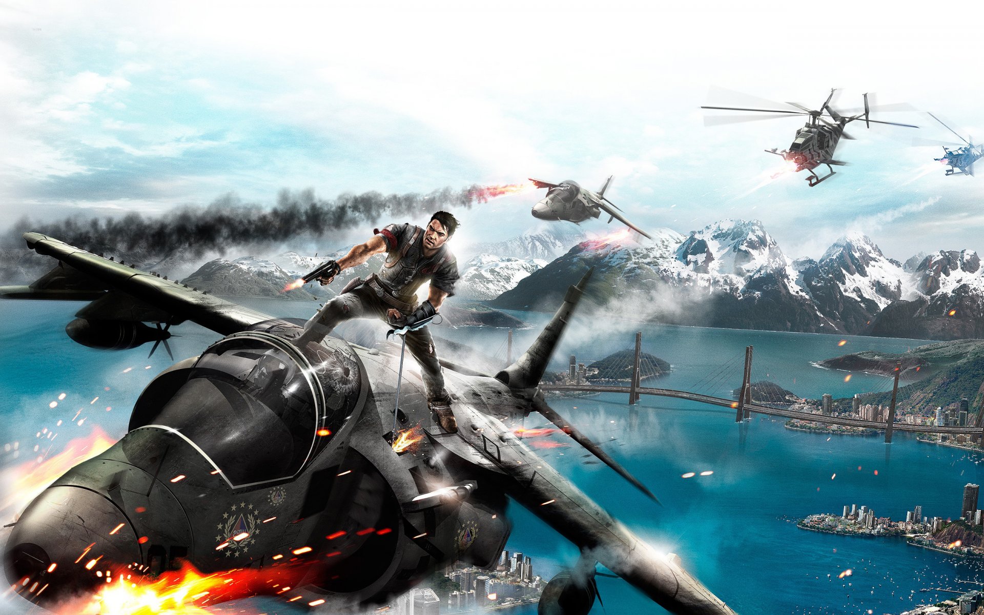 fondo de pantalla del juego just cause 2 fuego saltar