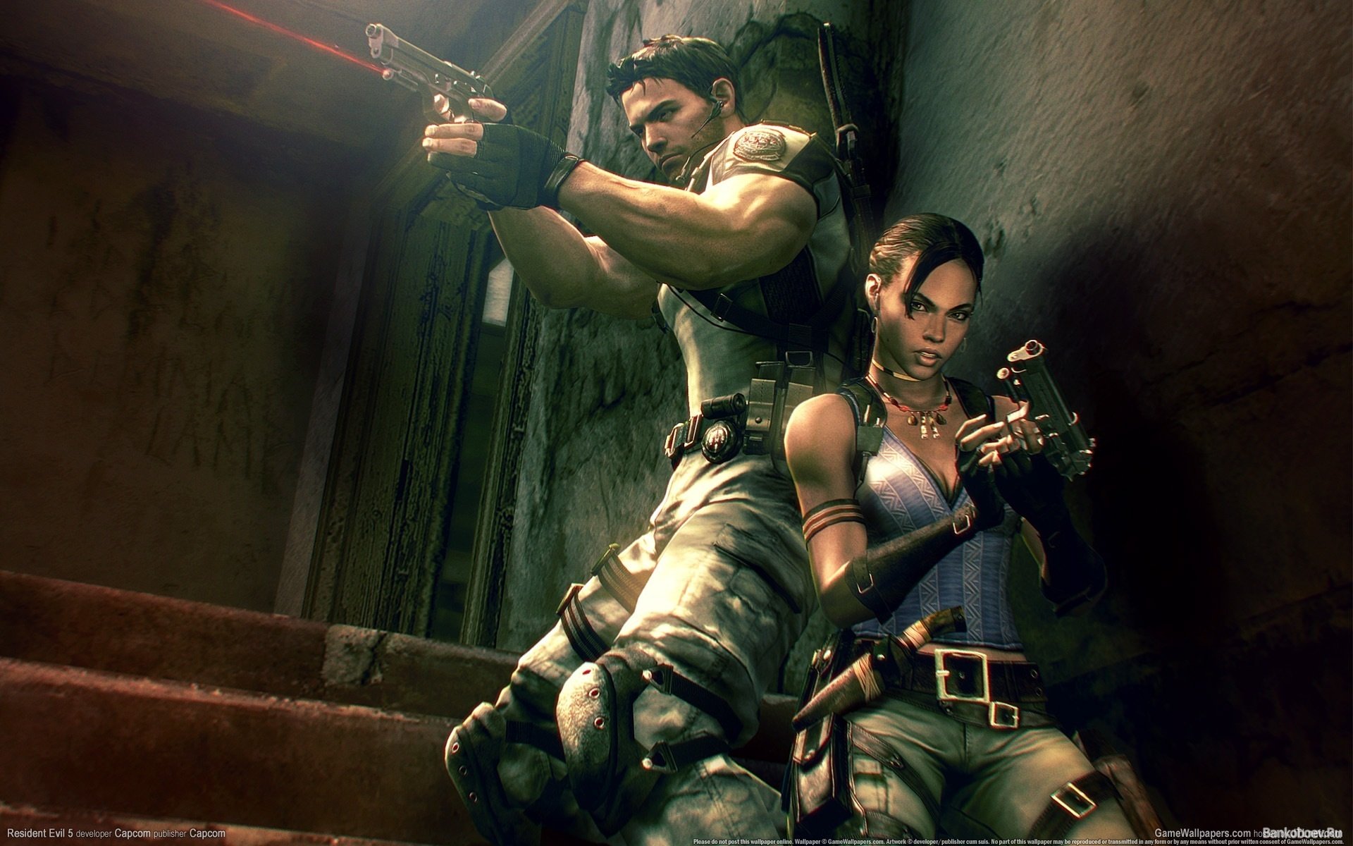 evil sheva chris back to back