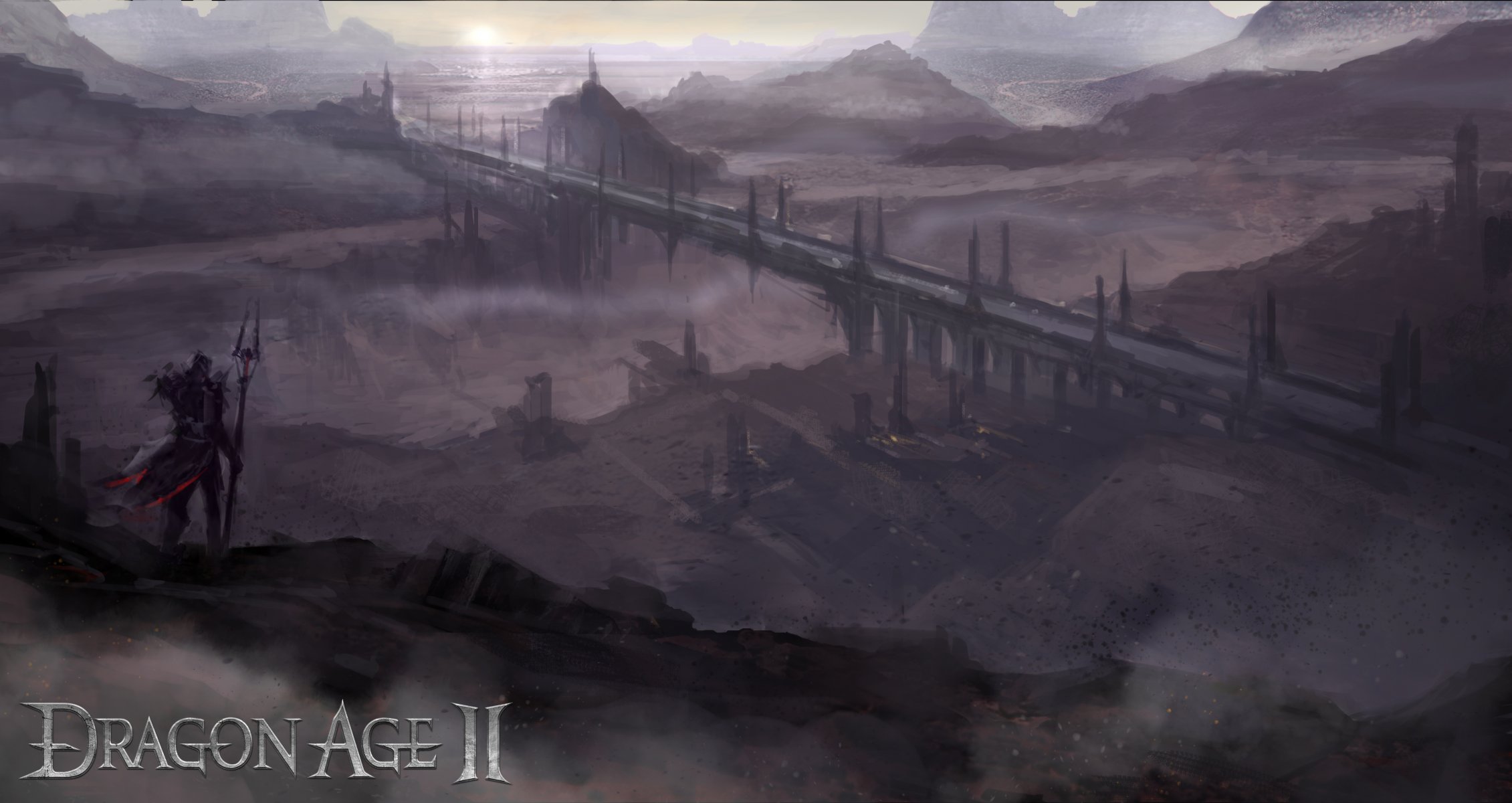 dragon age 2 conceptart мост земли