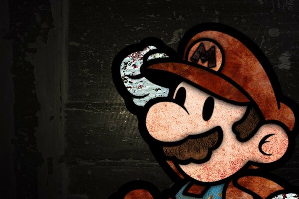 Rappresentazione del personaggio di Mario in stile minimalista