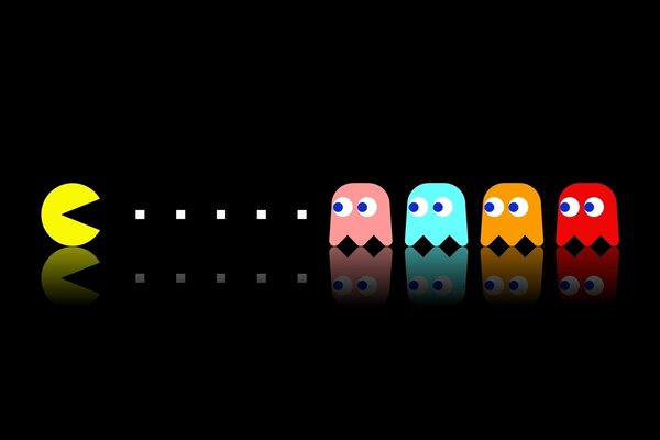 Pac man drawing, game, background