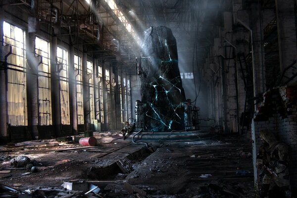 The rays of the sun make their way through the windows of an abandoned house