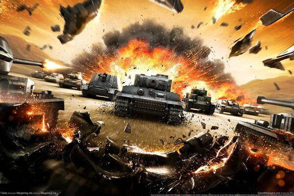 Battle of tanks. Action games