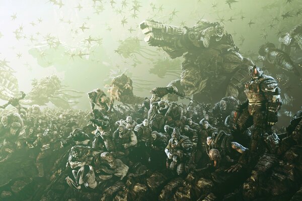 Walka z szarańczą z Gears of War