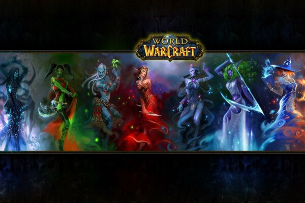 Filles-guerriers dans le jeu d ordinateur warcraft