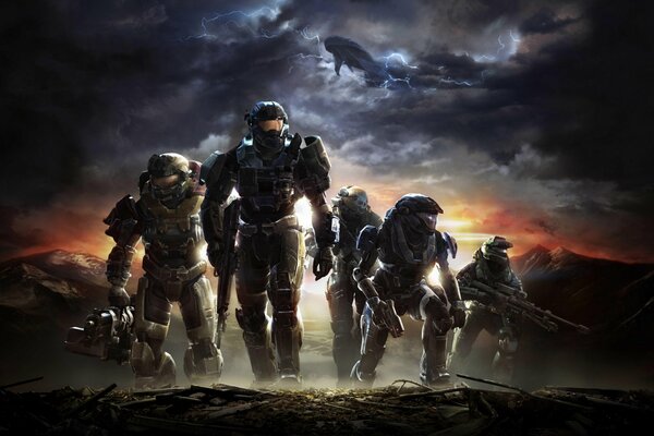 Kunst mit Helden des Spiels Halo Reach