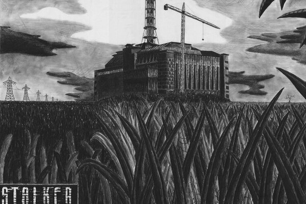 Chernobyl nuclear dibujo a lápiz