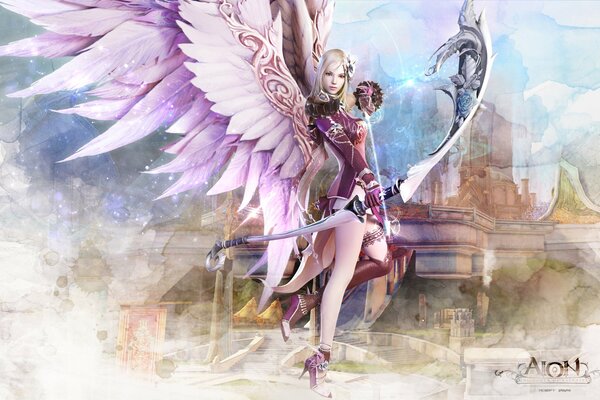 Chica con alas m arco de Mgr aion