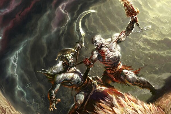 Loading screen of the God of War game