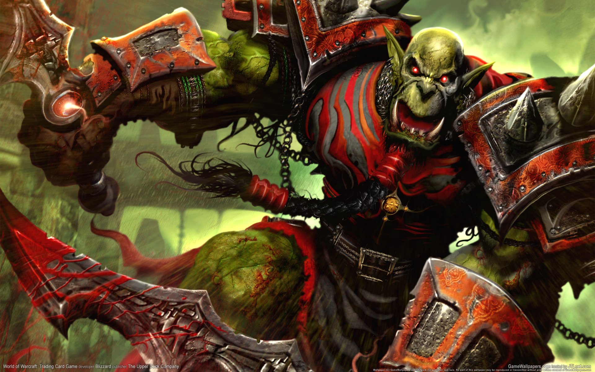 world of warcraft wow kolekcjonerska gra karciana ork wojownik krzyk miecze